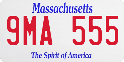 MA license plate 9MA555