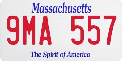 MA license plate 9MA557