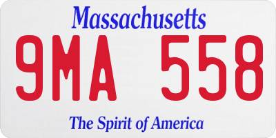 MA license plate 9MA558