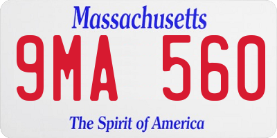 MA license plate 9MA560