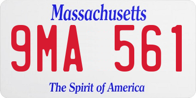 MA license plate 9MA561