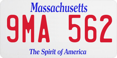 MA license plate 9MA562