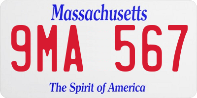 MA license plate 9MA567