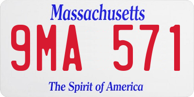 MA license plate 9MA571