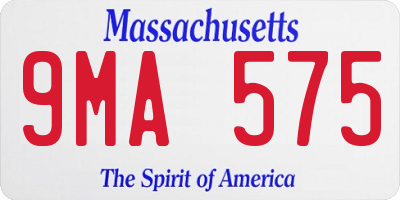 MA license plate 9MA575