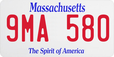 MA license plate 9MA580