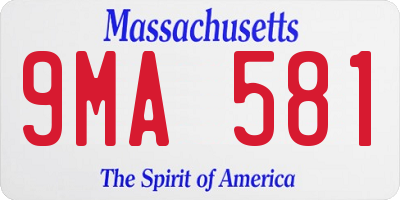 MA license plate 9MA581