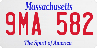 MA license plate 9MA582