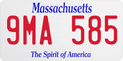 MA license plate 9MA585