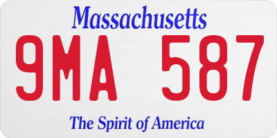 MA license plate 9MA587