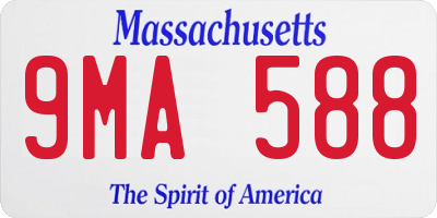 MA license plate 9MA588