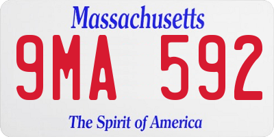 MA license plate 9MA592
