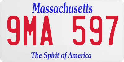 MA license plate 9MA597