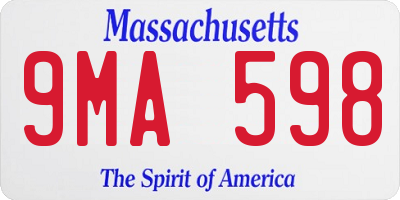 MA license plate 9MA598