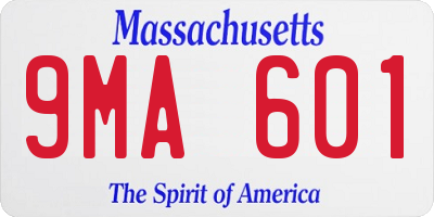 MA license plate 9MA601