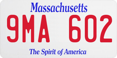 MA license plate 9MA602