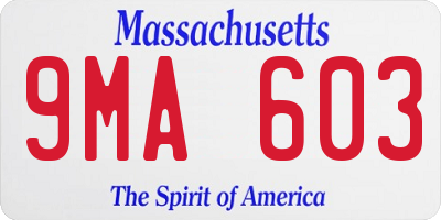 MA license plate 9MA603
