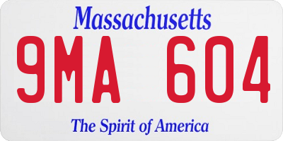 MA license plate 9MA604
