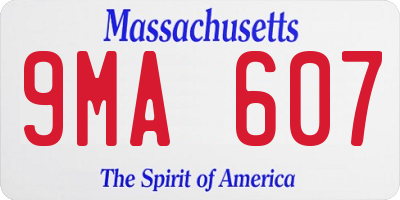 MA license plate 9MA607