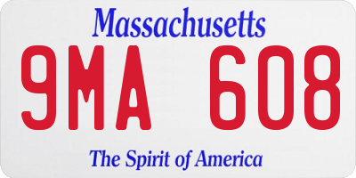 MA license plate 9MA608