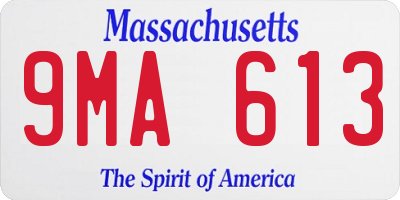 MA license plate 9MA613