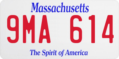 MA license plate 9MA614