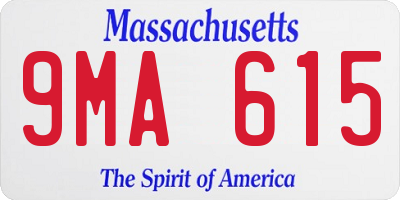 MA license plate 9MA615