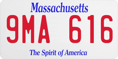 MA license plate 9MA616