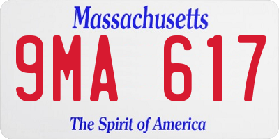 MA license plate 9MA617