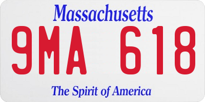 MA license plate 9MA618