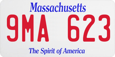MA license plate 9MA623