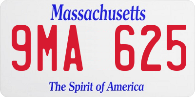 MA license plate 9MA625