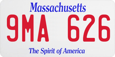 MA license plate 9MA626