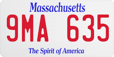 MA license plate 9MA635