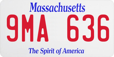 MA license plate 9MA636