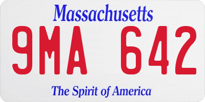 MA license plate 9MA642