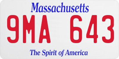 MA license plate 9MA643