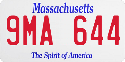 MA license plate 9MA644