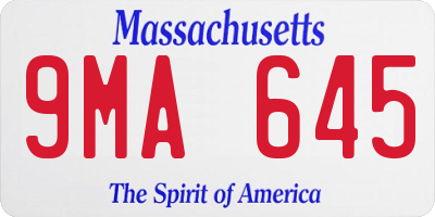 MA license plate 9MA645
