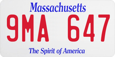 MA license plate 9MA647