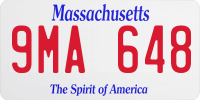 MA license plate 9MA648