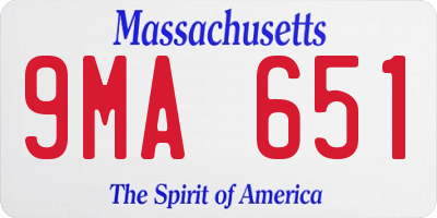 MA license plate 9MA651