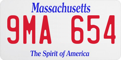 MA license plate 9MA654