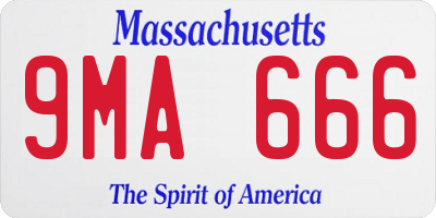 MA license plate 9MA666
