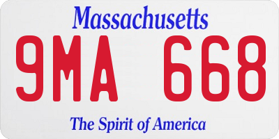 MA license plate 9MA668