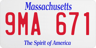 MA license plate 9MA671