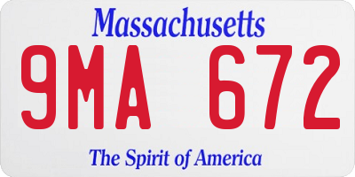 MA license plate 9MA672