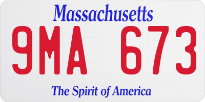MA license plate 9MA673