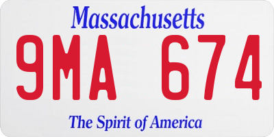 MA license plate 9MA674