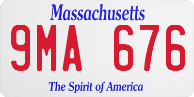 MA license plate 9MA676